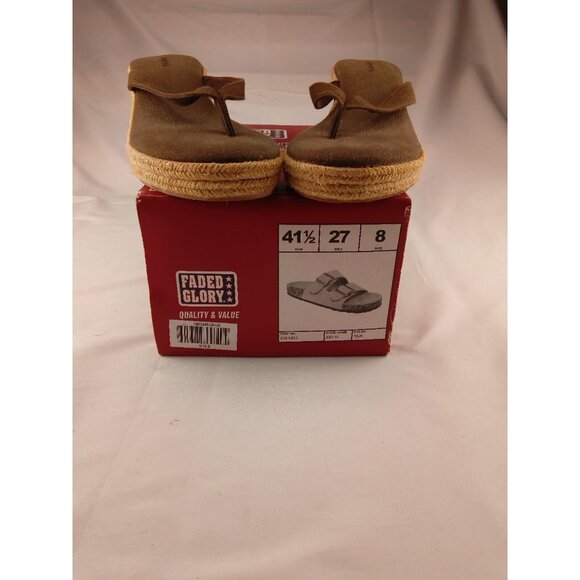 Aeropostale Brown Flip Flop Wedge Sandals Shoe Size 9 - Picture 1 of 4